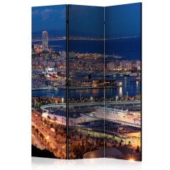 Artgeist 3-teiliges Paravent - Illuminated Barcelona [Room Dividers]