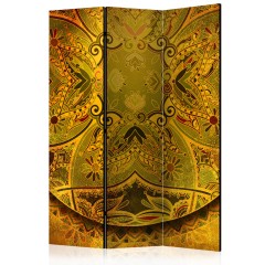 Artgeist 3-teiliges Paravent - Mandala: Golden Power [Room Dividers]