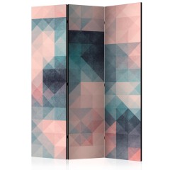 Artgeist 3-teiliges Paravent - Pixels (Green and Pink) [Room Dividers]