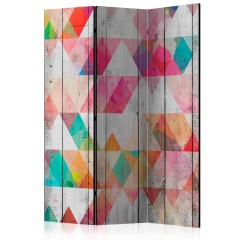 Artgeist 3-teiliges Paravent - Rainbow Triangles [Room Dividers]