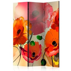 Artgeist 3-teiliges Paravent - Velvet Poppies [Room Dividers]