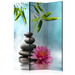 Artgeist 3-teiliges Paravent - Water Lily and Zen Stones [Room Dividers]