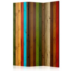 Artgeist 3-teiliges Paravent - Wooden rainbow [Room Dividers]