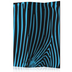 Artgeist 3-teiliges Paravent - Zebra pattern (turquoise) [Room Dividers]