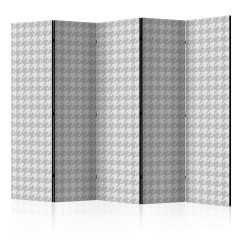 Artgeist 5-teiliges Paravent -  Dogtooth Check II [Room Dividers]