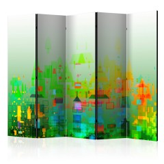 Artgeist 5-teiliges Paravent - Abstract City II [Room Dividers]