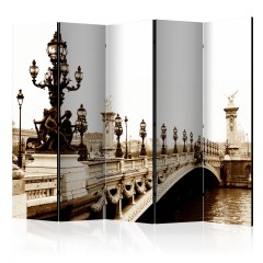 Artgeist 5-teiliges Paravent - Alexander III Bridge, Paris II [Room Dividers]
