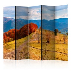 Artgeist 5-teiliges Paravent - Autumn landscape in the Carpathian mountains II [Room Dividers]