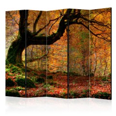 Artgeist 5-teiliges Paravent - Autumn, forest and leaves II [Room Dividers]