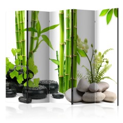 Artgeist 5-teiliges Paravent - Bamboos and Stones II [Room Dividers]