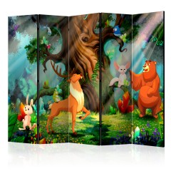 Artgeist 5-teiliges Paravent - Bear and Friends II [Room Dividers]