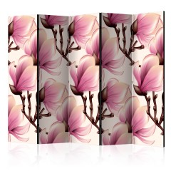Artgeist 5-teiliges Paravent - Blooming Magnolias II [Room Dividers]