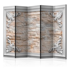 Artgeist 5-teiliges Paravent - Brick in the Frame (Orange) II [Room Dividers]