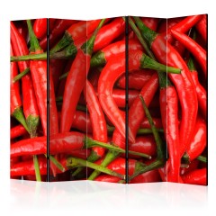 Artgeist 5-teiliges Paravent - chili pepper - background II [Room Dividers]