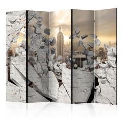 Artgeist 5-teiliges Paravent - City behind the Wall II [Room Dividers]