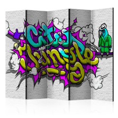 Artgeist 5-teiliges Paravent - City Jungle - graffiti II [Room Dividers]