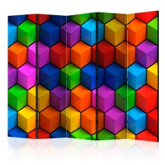 Artgeist 5-teiliges Paravent - Colorful Geometric Boxes II [Room Dividers]