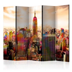 Artgeist 5-teiliges Paravent - Colors of New York City III II [Room Dividers]