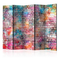 Artgeist 5-teiliges Paravent - Colourful Brick II [Room Dividers]