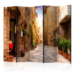 Artgeist 5-teiliges Paravent - Colourful Street in Tuscany II [Room Dividers]