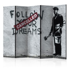 Artgeist 5-teiliges Paravent - Dreams Cancelled (Banksy) II [Room Dividers]