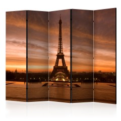 Artgeist 5-teiliges Paravent - Eiffel tower at dawn II [Room Dividers]
