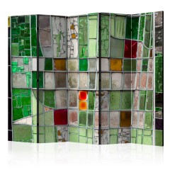 Artgeist 5-teiliges Paravent - Emerald Stained Glass II [Room Dividers]