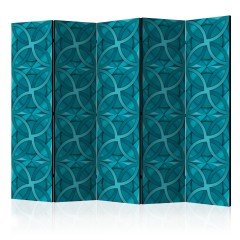 Artgeist 5-teiliges Paravent - Geometric Turquoise II [Room Dividers]