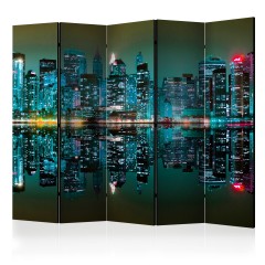 Artgeist 5-teiliges Paravent - Gold reflections - NYC II [Room Dividers]