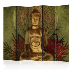 Artgeist 5-teiliges Paravent - Golden Buddha II [Room Dividers]