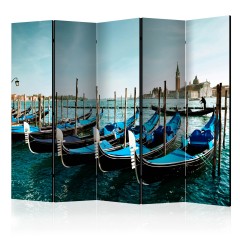 Artgeist 5-teiliges Paravent - Gondolas on the Grand Canal, Venice II [Room Dividers]