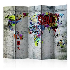 Artgeist 5-teiliges Paravent - Graffiti World [Room Dividers]