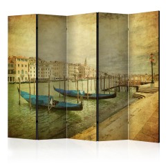 Artgeist 5-teiliges Paravent - Grand Canal, Venice (Vintage) II [Room Dividers]