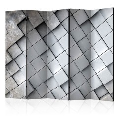 Artgeist 5-teiliges Paravent - Gray background 3D II [Room Dividers]
