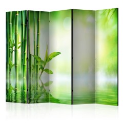 Artgeist 5-teiliges Paravent - Green Bamboo II [Room Dividers]