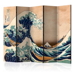 Artgeist 5-teiliges Paravent - Hokusai: The Great Wave off Kanagawa (Reproduction) II [Room Dividers]