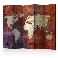 Artgeist 5-teiliges Paravent - Iron continents II [Room Dividers]