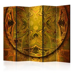 Artgeist 5-teiliges Paravent - Mandala: Golden Power II [Room Dividers]
