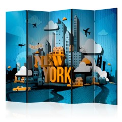 Artgeist 5-teiliges Paravent - New York - welcome II [Room Dividers]