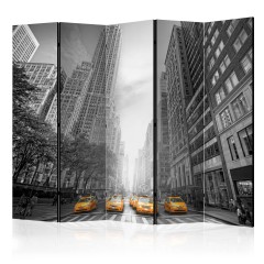 Artgeist 5-teiliges Paravent - New York - yellow taxis II [Room Dividers]