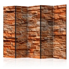 Artgeist 5-teiliges Paravent - Orange Stone II [Room Dividers]