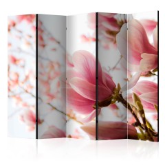 Artgeist 5-teiliges Paravent - Pink magnolia II [Room Dividers]