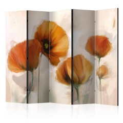 Artgeist 5-teiliges Paravent - poppies - vintage II [Room Dividers]
