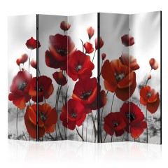 Artgeist 5-teiliges Paravent - Poppies in the Moonlight II [Room Dividers]