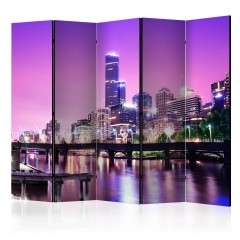 Artgeist 5-teiliges Paravent - Purple Melbourne II [Room Dividers]