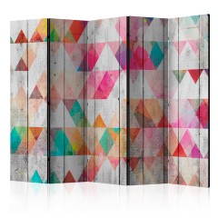 Artgeist 5-teiliges Paravent - Rainbow Triangles II [Room Dividers]