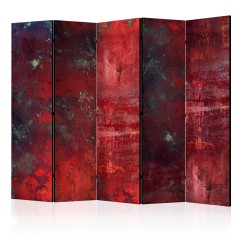 Artgeist 5-teiliges Paravent - Red Concrete II [Room Dividers]