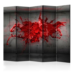 Artgeist 5-teiliges Paravent - Red Ink Blot II [Room Dividers]