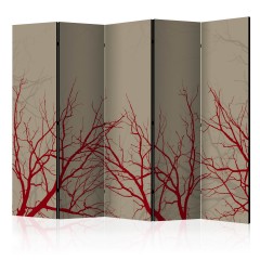 Artgeist 5-teiliges Paravent - Red-hot branches II [Room Dividers]