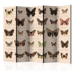 Artgeist 5-teiliges Paravent - Retro Style: Butterflies II [Room Dividers]
